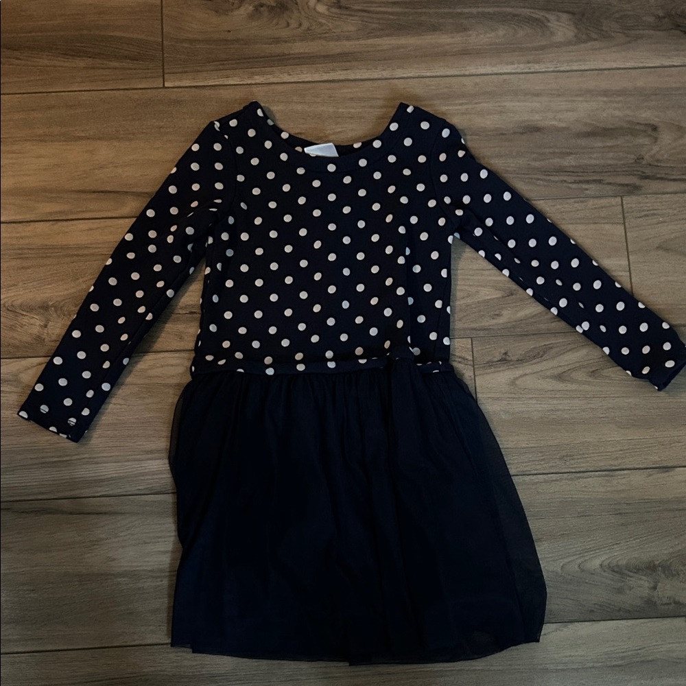 Hanna Andersson Blue Fit and Flare Long Sleeve Dress